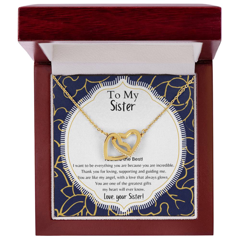 To My Sister Interlocking Hearts Necklace