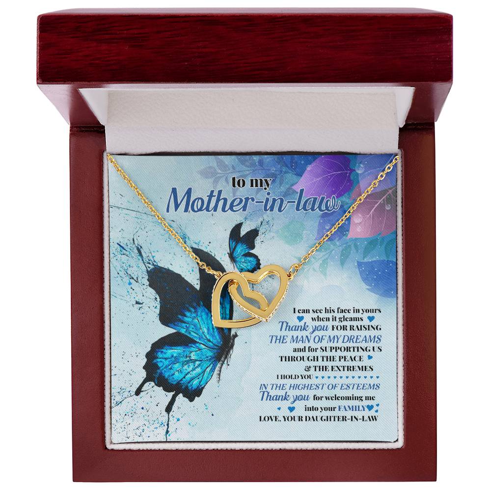 Mother-In-Law Necklace Mother-In-Law Mother-In-Law Gift Interlocking Hearts Necklace
