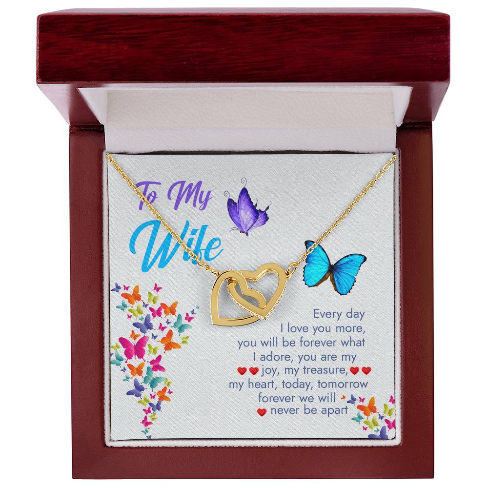 Interlocking Heart Necklace Husband To Wife Gift Wife Necklace Gift Anniversary Gift For Wife Wife Necklace Message Card Wife Gift Interlocking Hearts Necklace