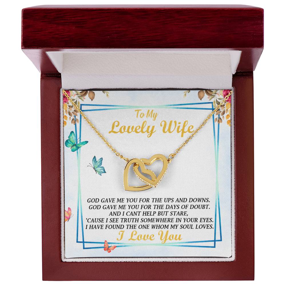 To My Wife - Interlocking Hearts Necklace - So-30