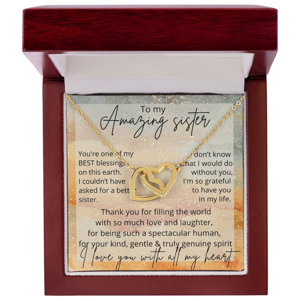 Sister Love Necklace Birthday Interlocking Hearts Necklace