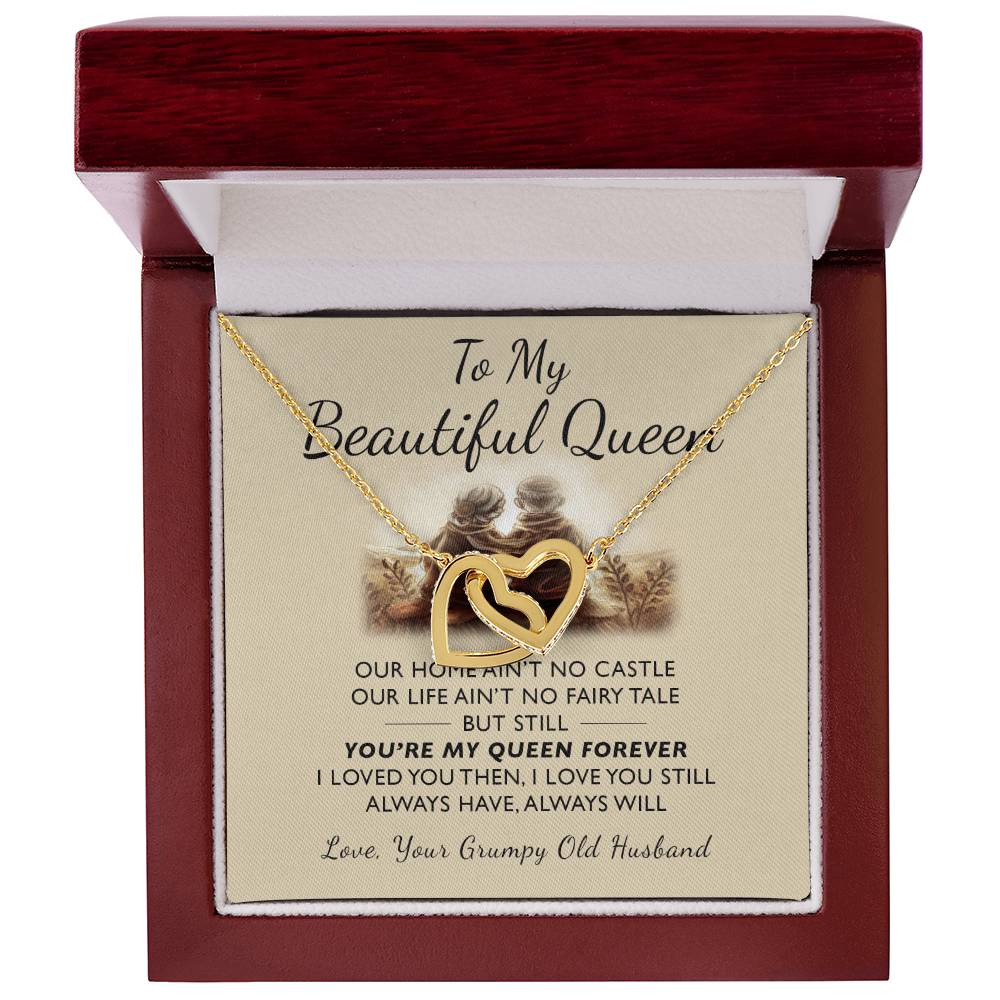 To My Queen - I Loved You Then Interlocking Hearts Necklace