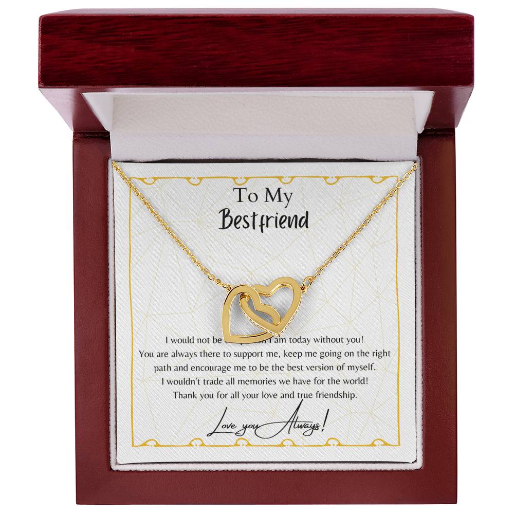 To My Best Friend Interlocking Hearts Necklace