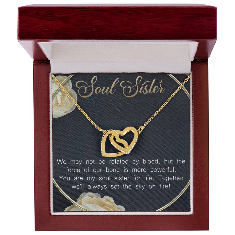 Soul Sister Interlocking Hearts Necklace Message Card