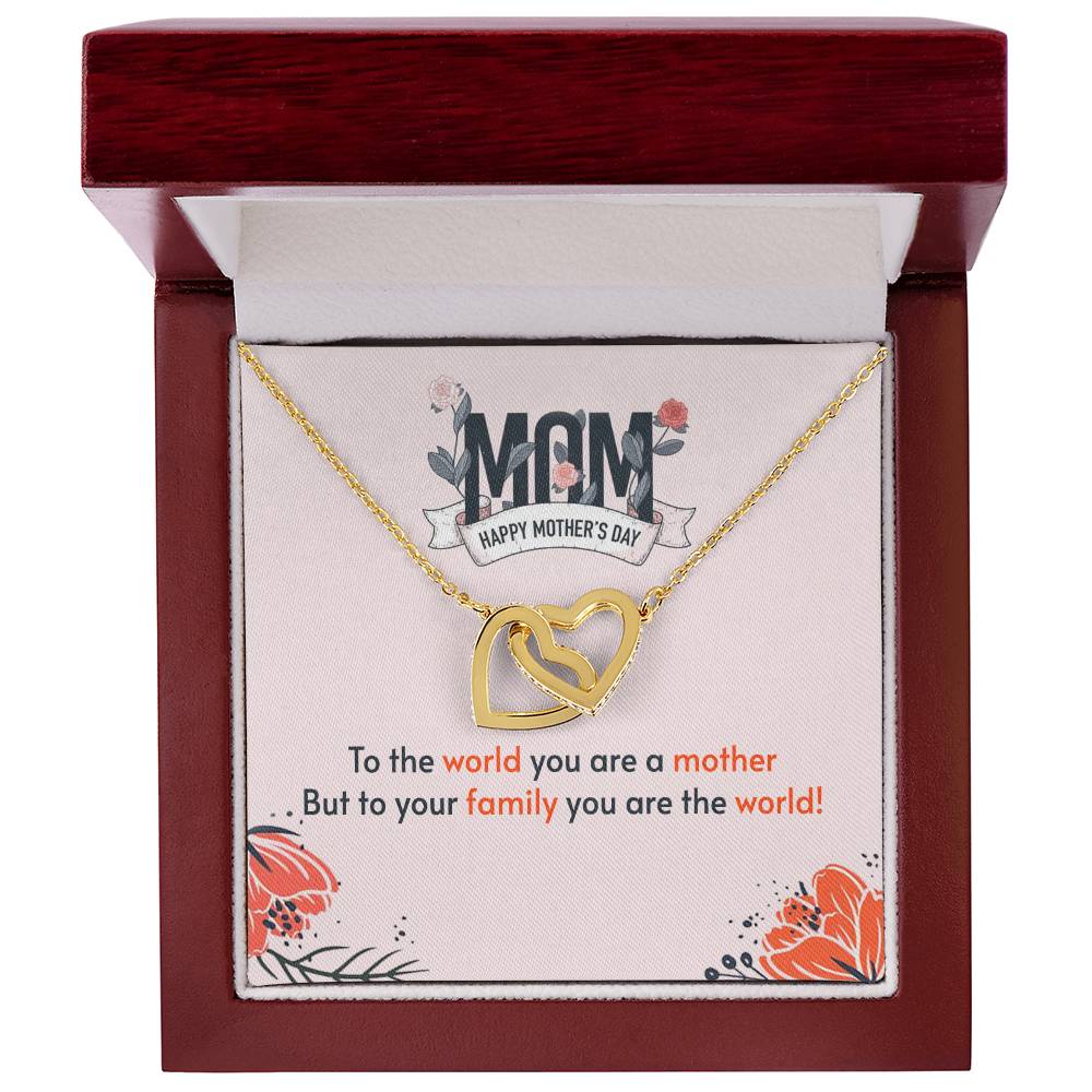 Interlocking Hearts Necklace For Mother'S Day