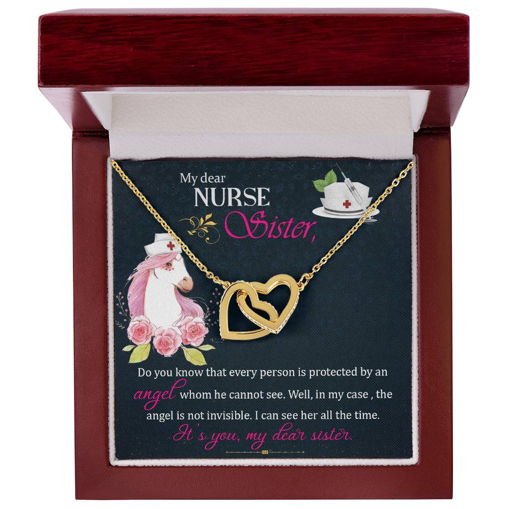 My Dear Nurse Sister - The Angel Is Not Invisible - Interlocking Heart Necklace Interlocking Hearts Necklace