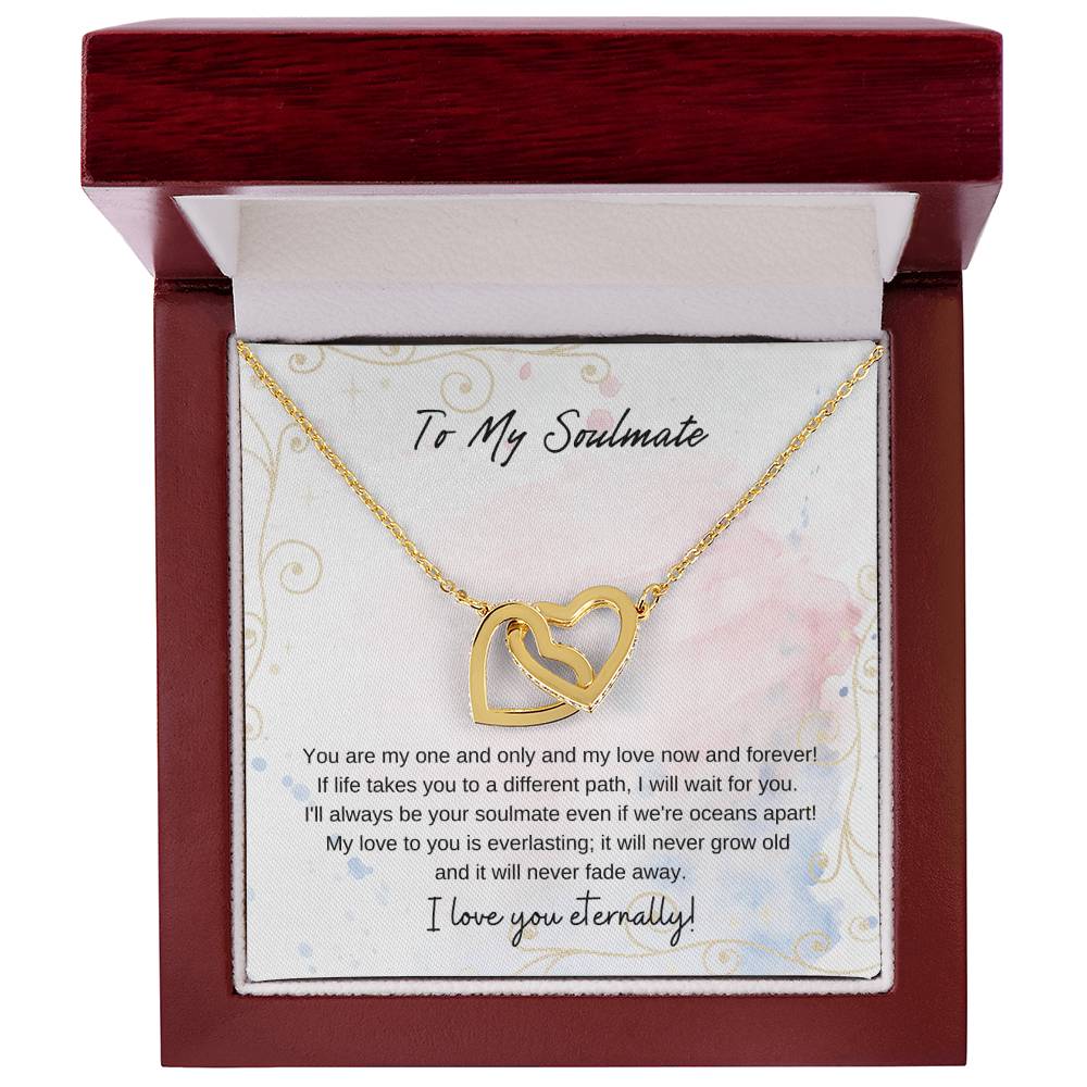 To My Soulmate Interlocking Hearts Necklace
