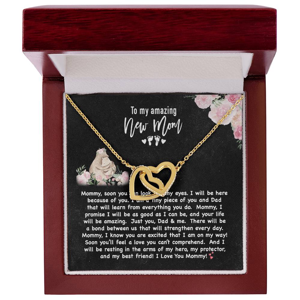 New Mom Double Heart Forever Love Necklace Interlocking Hearts Necklace