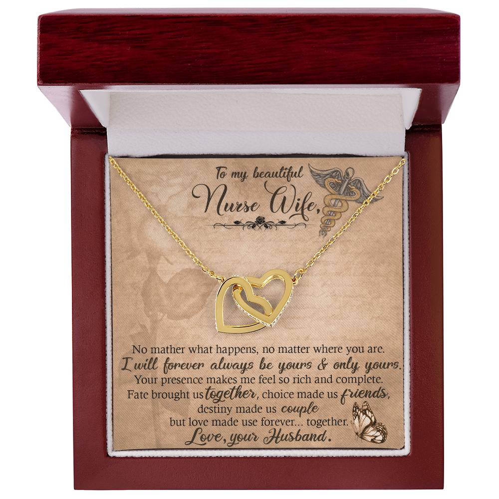 Nurse Wife Interlocking Hearts Necklace