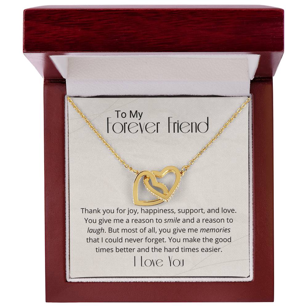 Thank You For You Happiness Necklace Interlocking Hearts Necklace