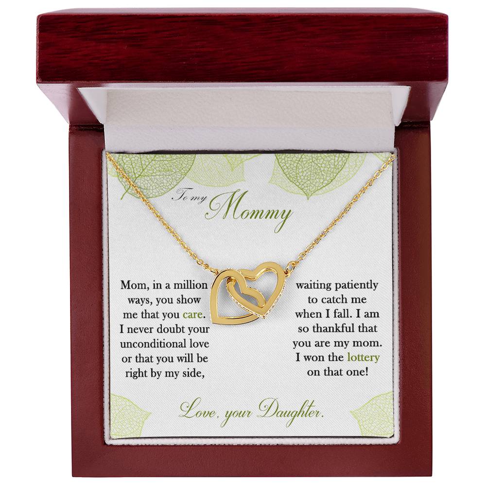 To My Mom - Interlocking Hearts Necklace - Gift For Mother