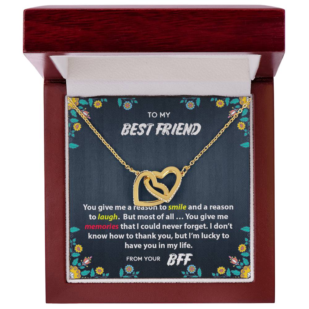 Best Friend Memories Interlocking Hearts Necklace