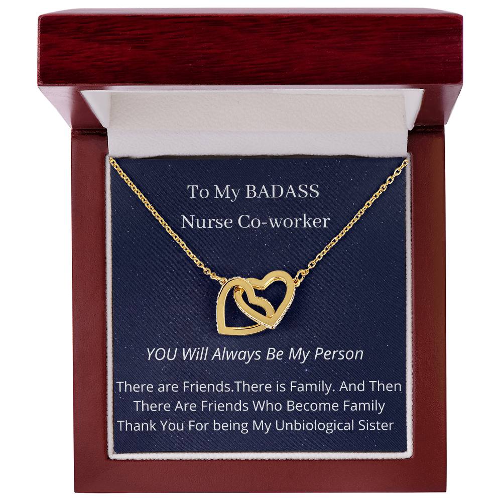 To My Co-Worker Nurse Week Special Interlocking Hearts Necklace
