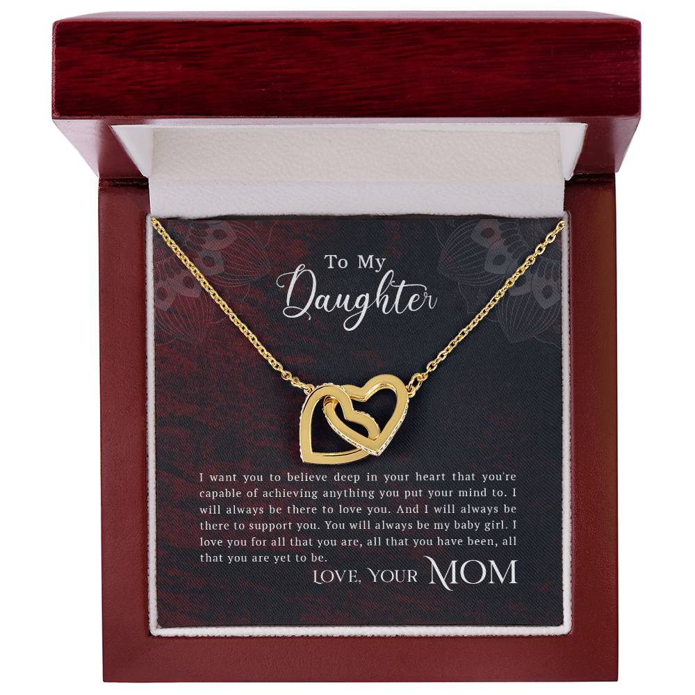 Collection Daughter - You Are Capable Of Achieving Anything Interlocking Hearts Necklace