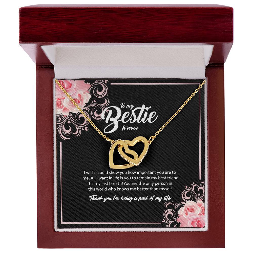 To My Bestie- Interlocking Hearts Necklace