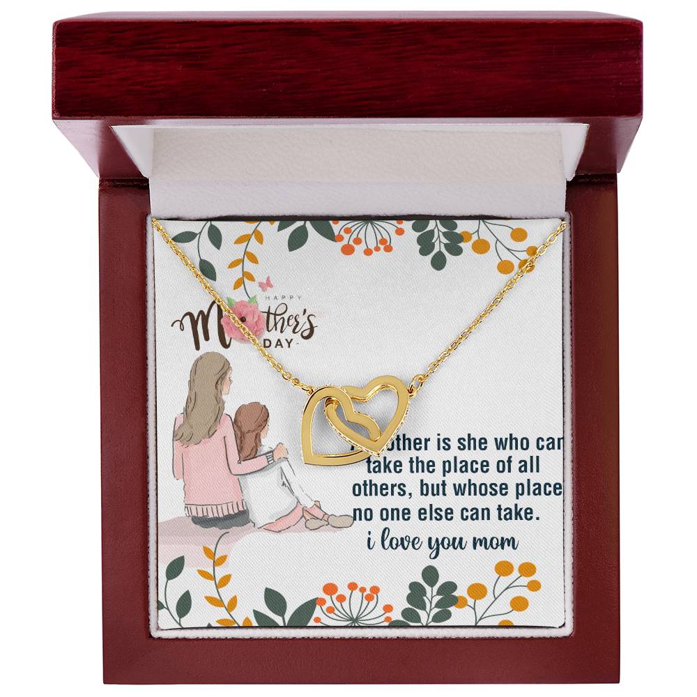 A Mother Is She Who Can Interlocking Hearts Necklace