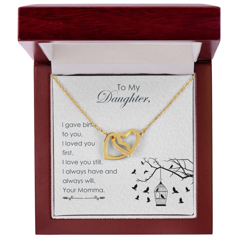 To My Daughter - Interlocking Hearts Necklace2