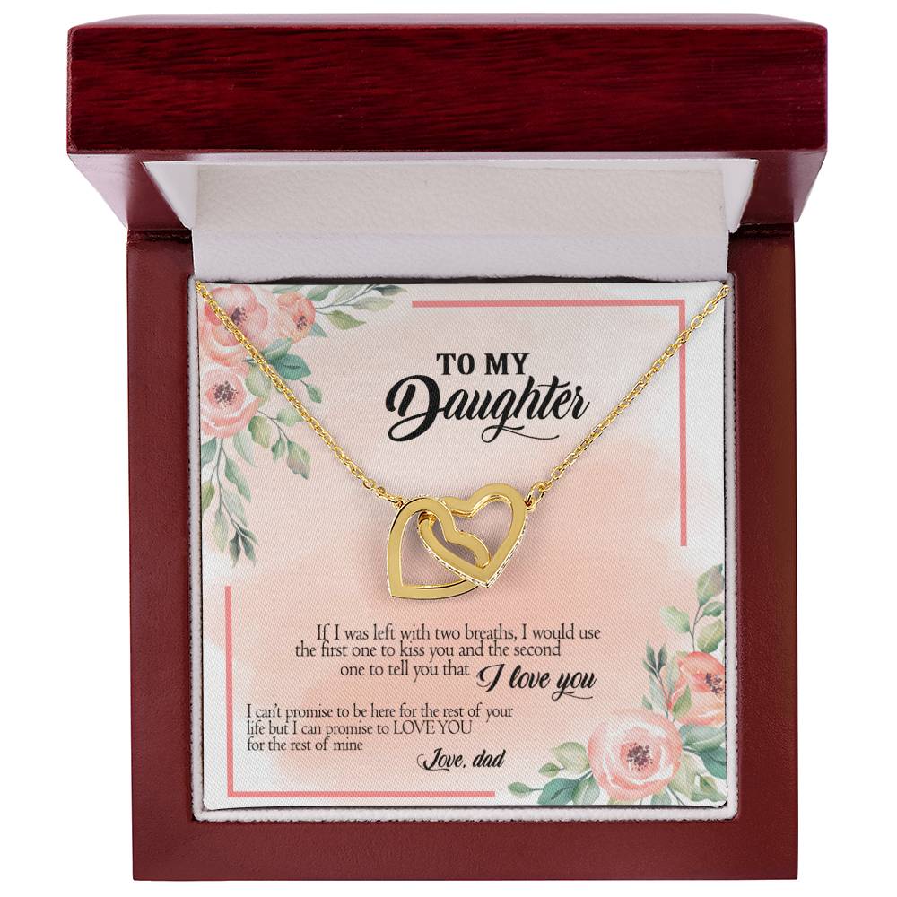 To My Daughter - I Promise To Love You For The Rest Of My Life Interlocking Hearts Necklace