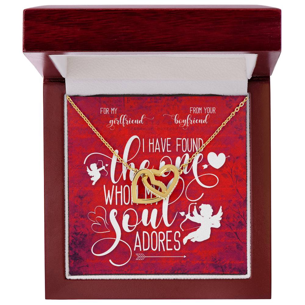 For My Girlfriend. My Soul Adores Necklace Interlocking Hearts Necklace