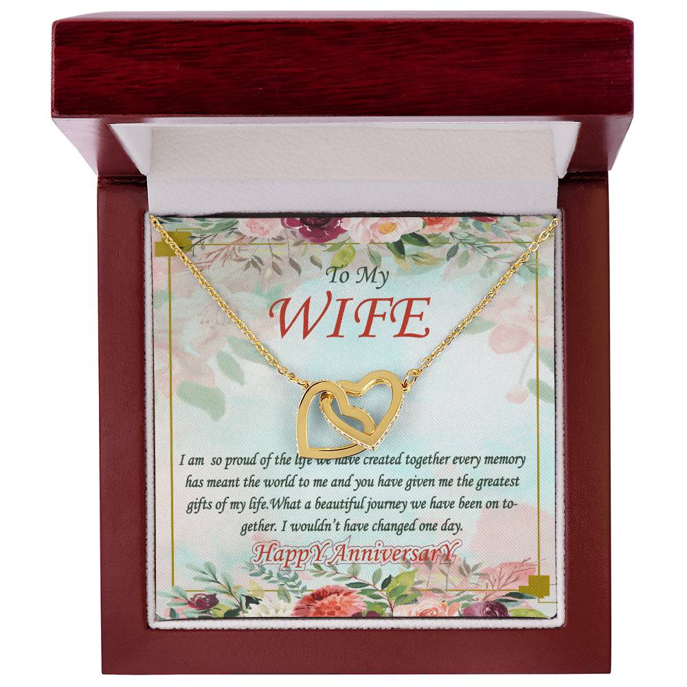 To My Wife Interlocking Hearts Necklace