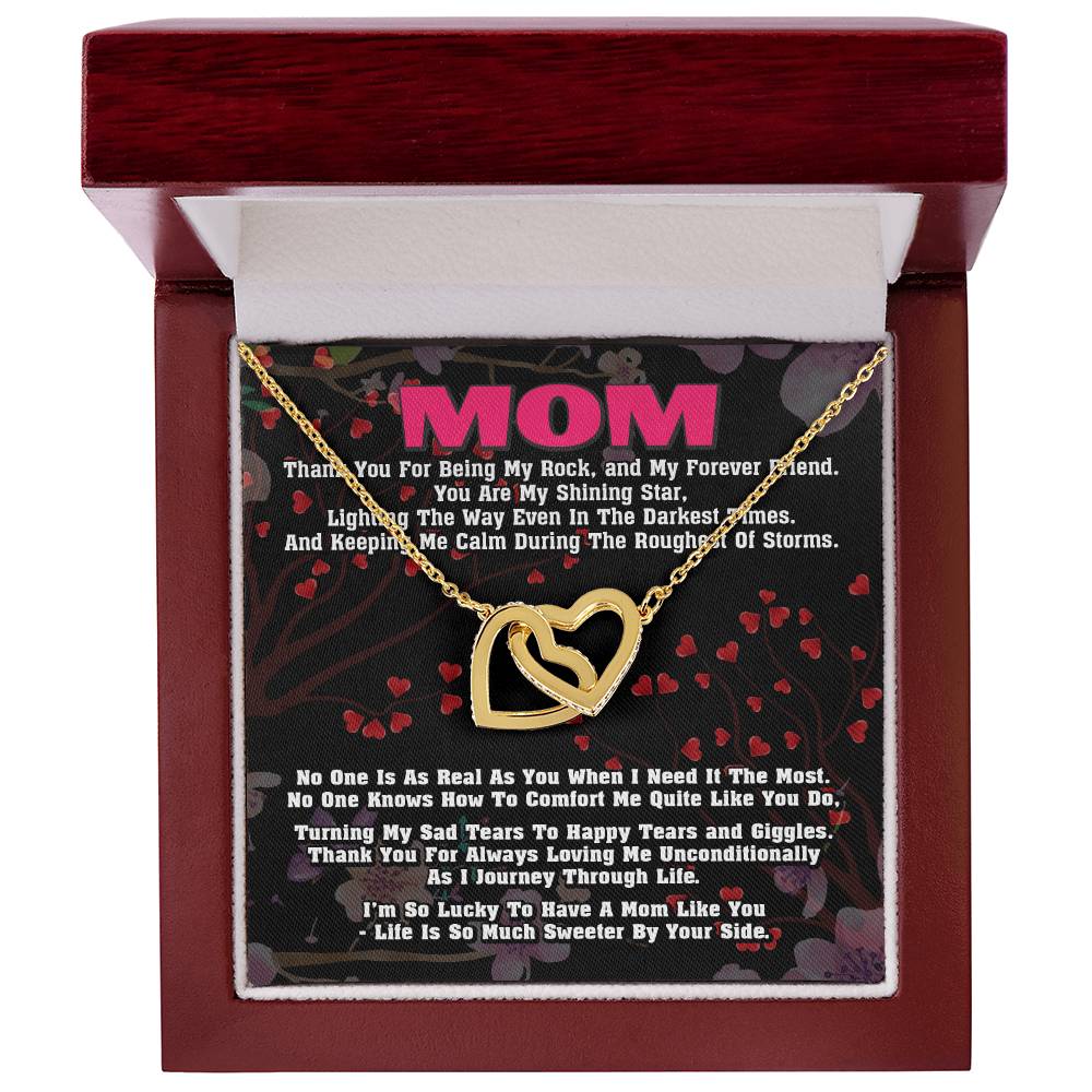 Gift For Mom- Interlocking Heart Necklace Interlocking Hearts Necklace