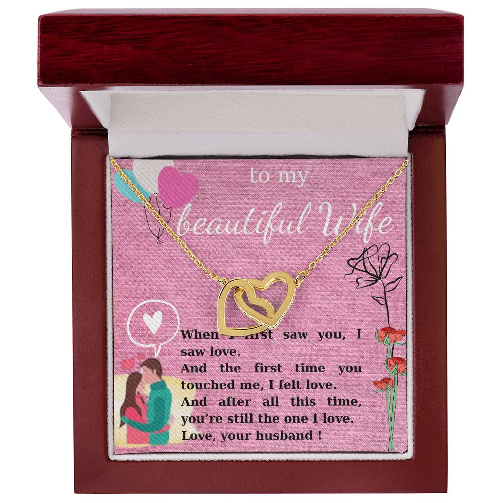 Gift To My Wife Interlocking Hearts Necklace