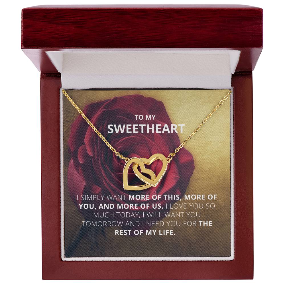 To My Sweetheart - I Want More Of This - Necklace Interlocking Hearts Necklace