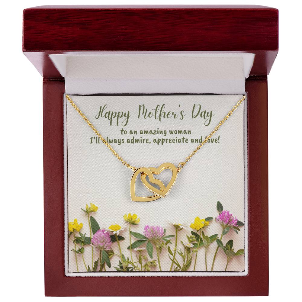 Mother'S Day Two Hearts Sp008 Interlocking Hearts Necklace