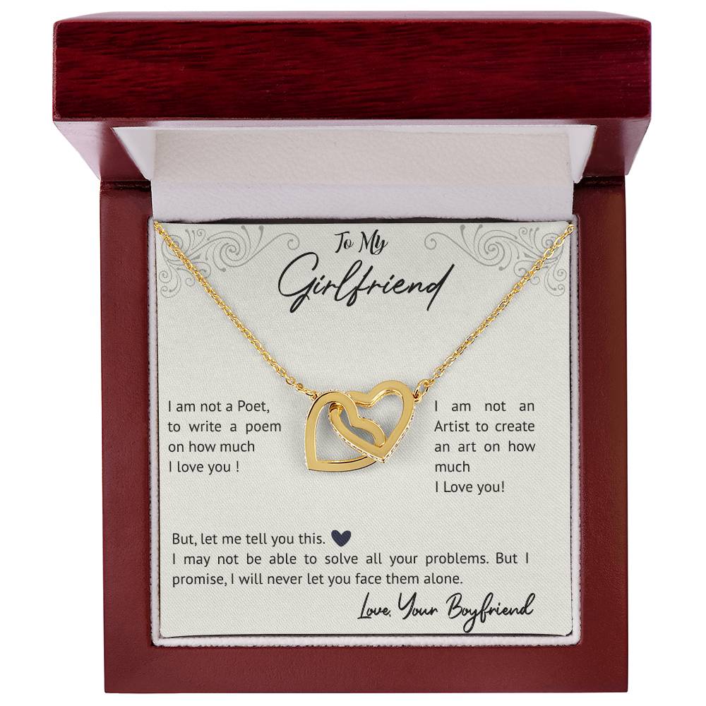 To My Gorgeous Girl Friend Interlocking Hearts Necklace
