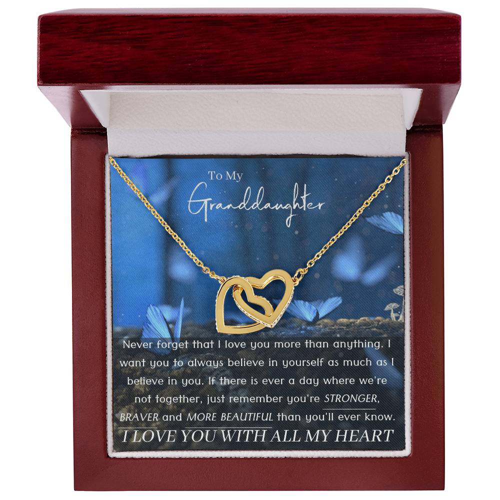 Granddaughter Necklace - Give The Gift She''Ll Always Remember Interlocking Hearts Necklace