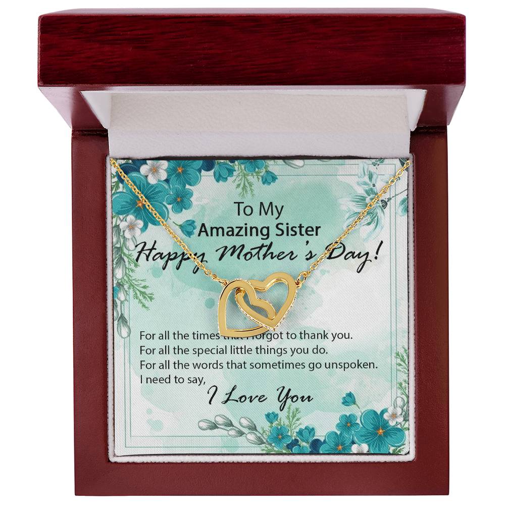 Mother'S Day - Sister Interlocking Hearts Necklace