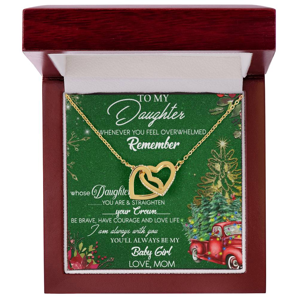 To My Daughter Interlocking Hearts Necklace Message Card