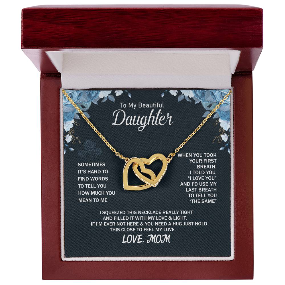 To My Daughter From Mom Interlocking Hearts Necklace Mother To Daughter Gift Birthday Gift To Daughter From Mom Daughter Necklace