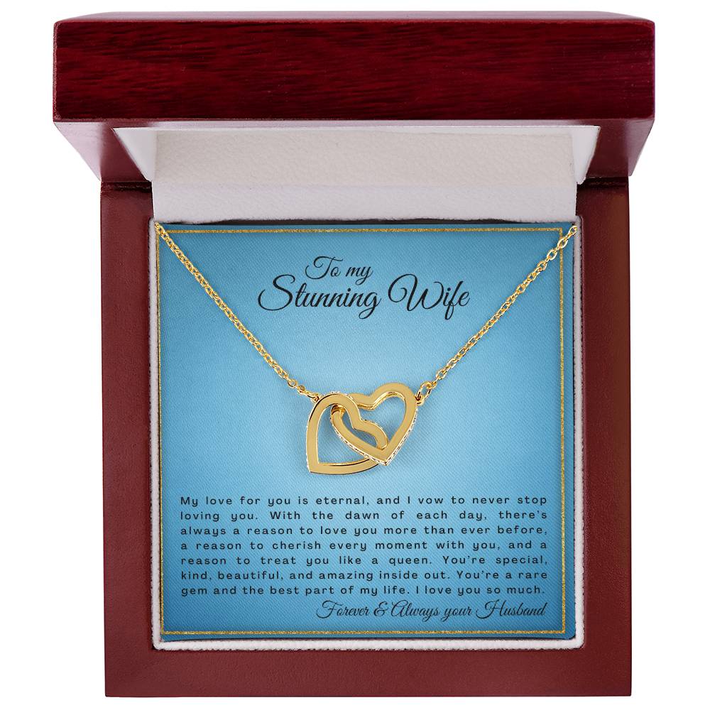 Gift For Wife My Love For You Is Eternal Interlocking Hearts Necklace