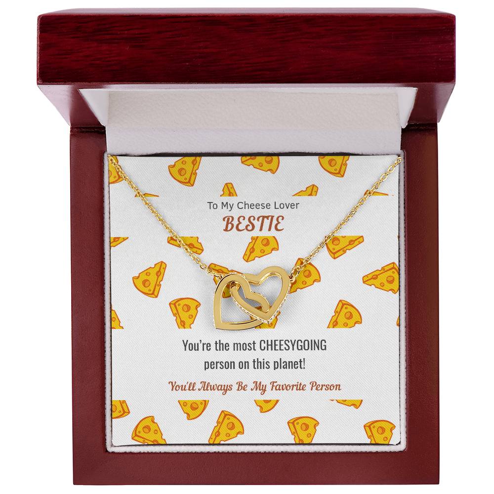 Necklace Gift For Cheese Lover Bestie Cheesy Gift Cheesy Card Cheese Hamper Cheese Lover Gift Birthday Gift For Bestie Interlocking Hearts Necklace