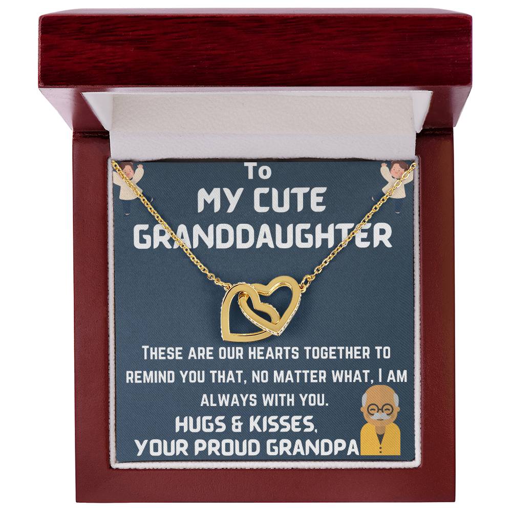 To My Granddaughter Interlocking Hearts Necklace