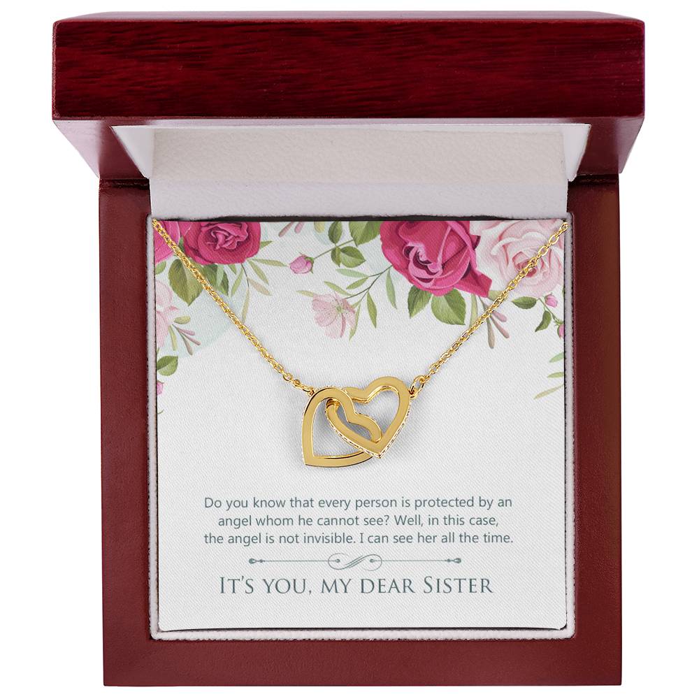 Gift For Sister - My Angel Necklace Interlocking Hearts Necklace