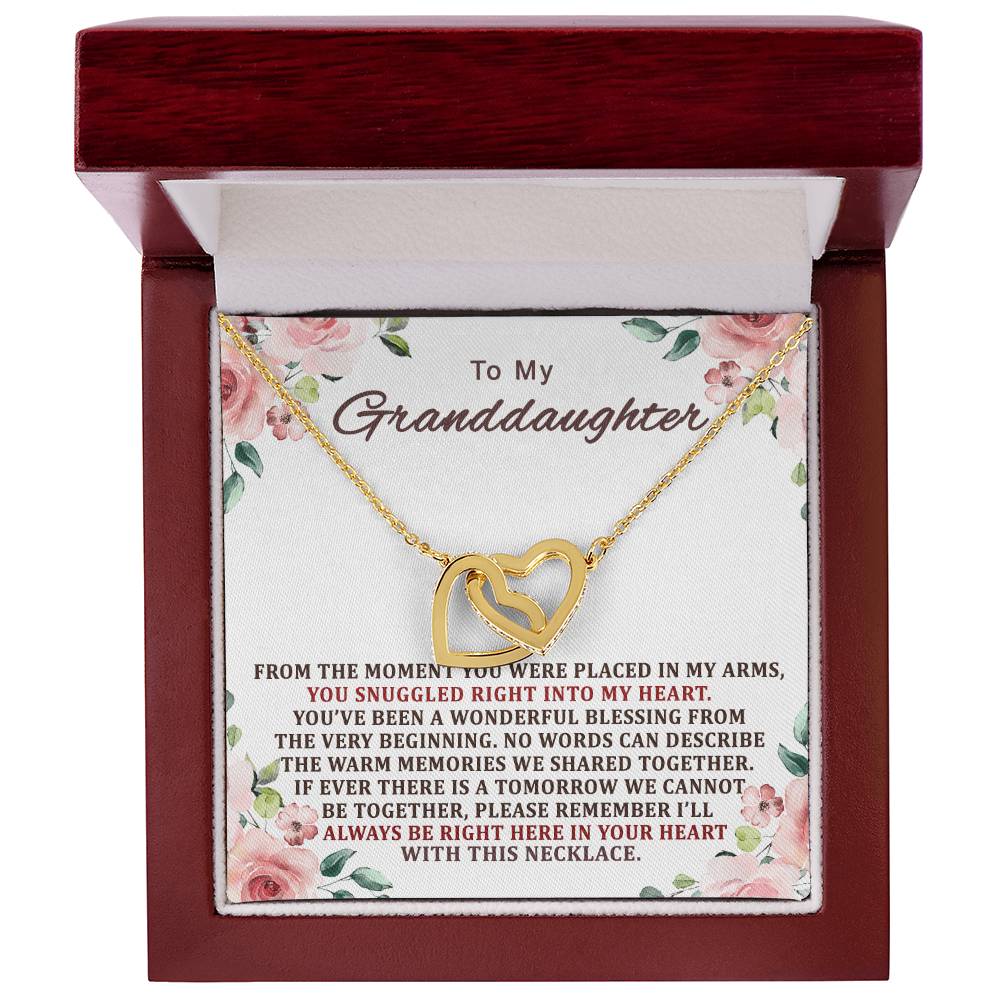 To My Granddaughter Interlocking Hearts Necklace
