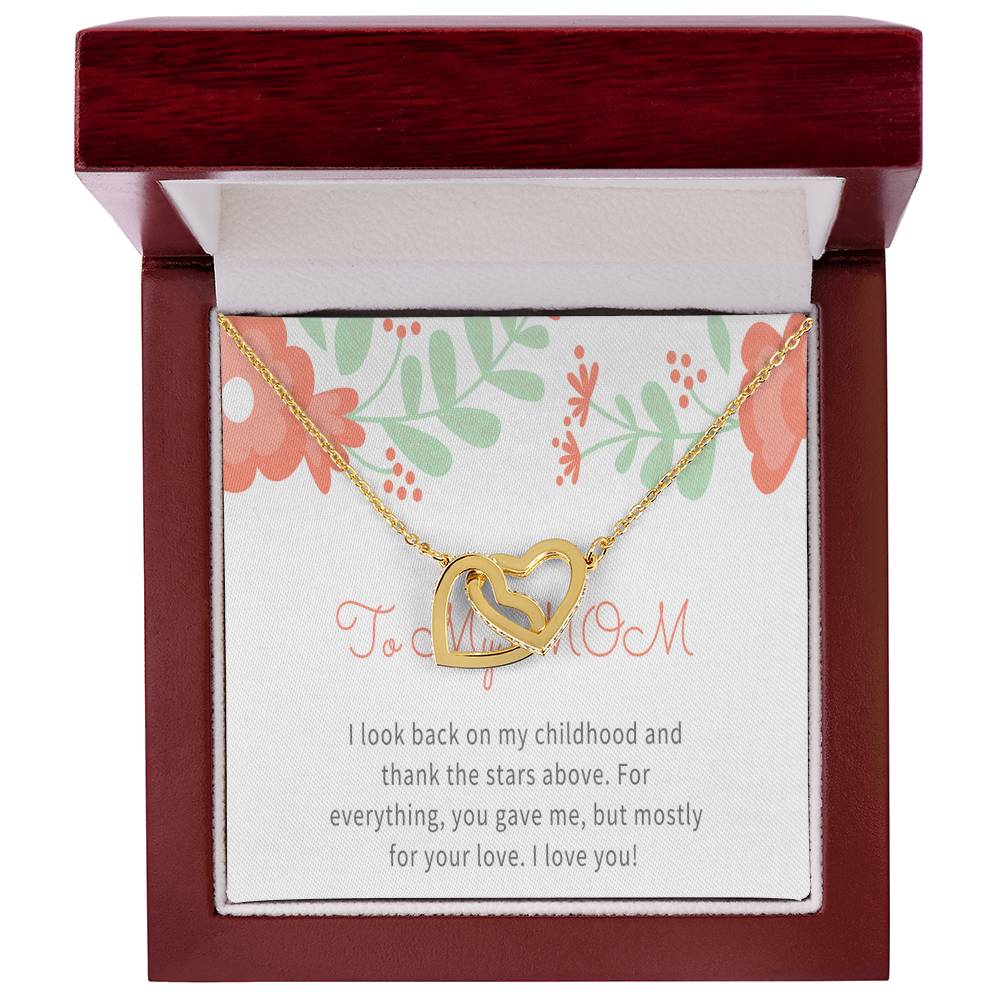 Mom Gift Necklace For Mom Personalized Necklace Initial Jewelry Family Necklace New Mom Necklace 14Kt Gold Filled Silver Interlocking Hearts Necklace