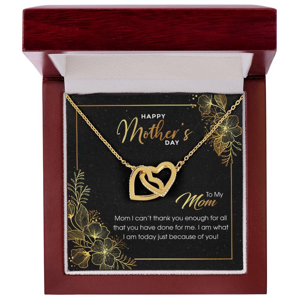 Gift For Mom - Thank You For All - The Interlocking Heart Necklace Interlocking Hearts Necklace