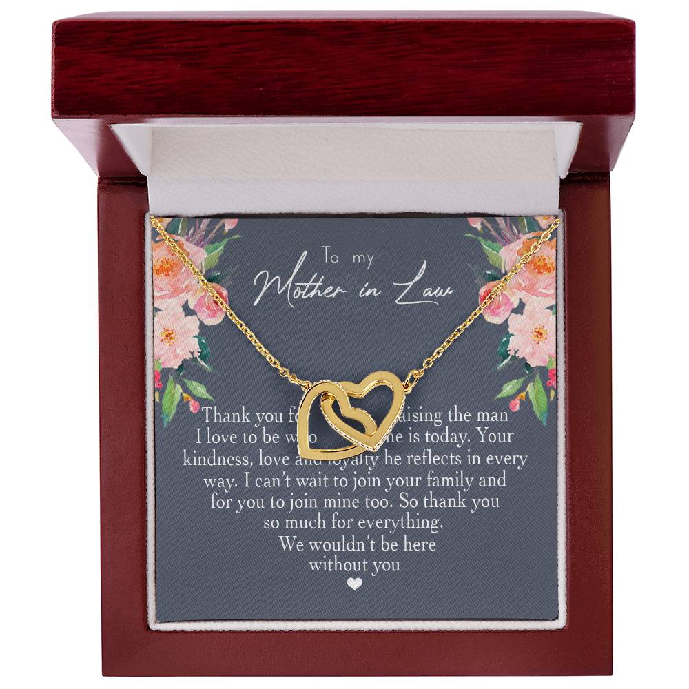 To My Mother In Law Thank You For Raising The Man I Love Heart Necklace Interlocking Hearts Necklace