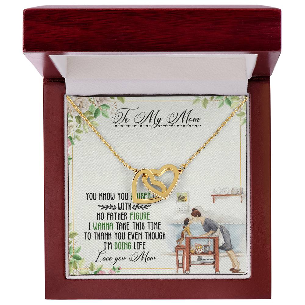 To My Mom Interlocking Hearts Necklace Message Card