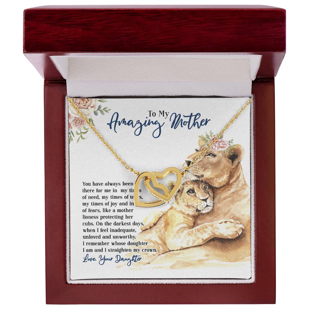 To My Amazing Mother - You Have Always Been There - From Daughter Interlocking Hearts Necklace