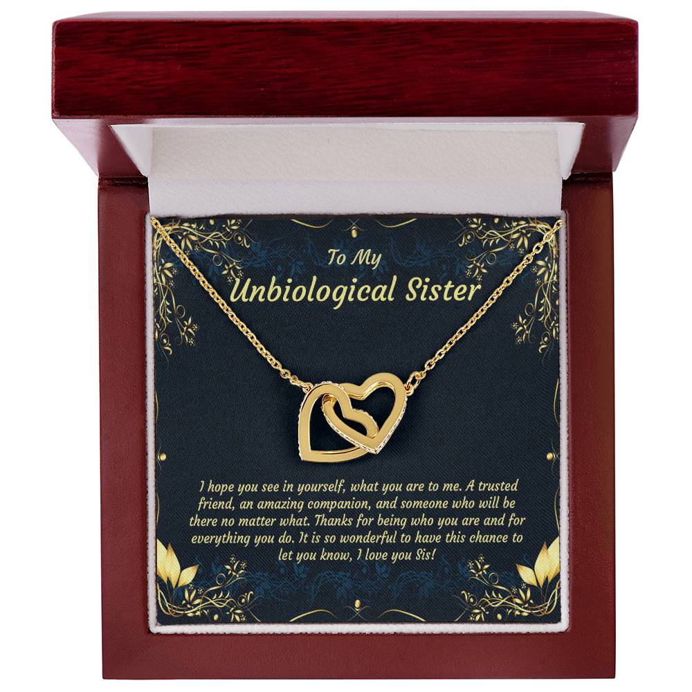 Unbiological Sister Necklace Soul Sister Big Little Sorority Sister In Law Necklace Step Sister Gift Tribe Necklace Best Friend Gift Bff Gift Interlocking Hearts Necklace