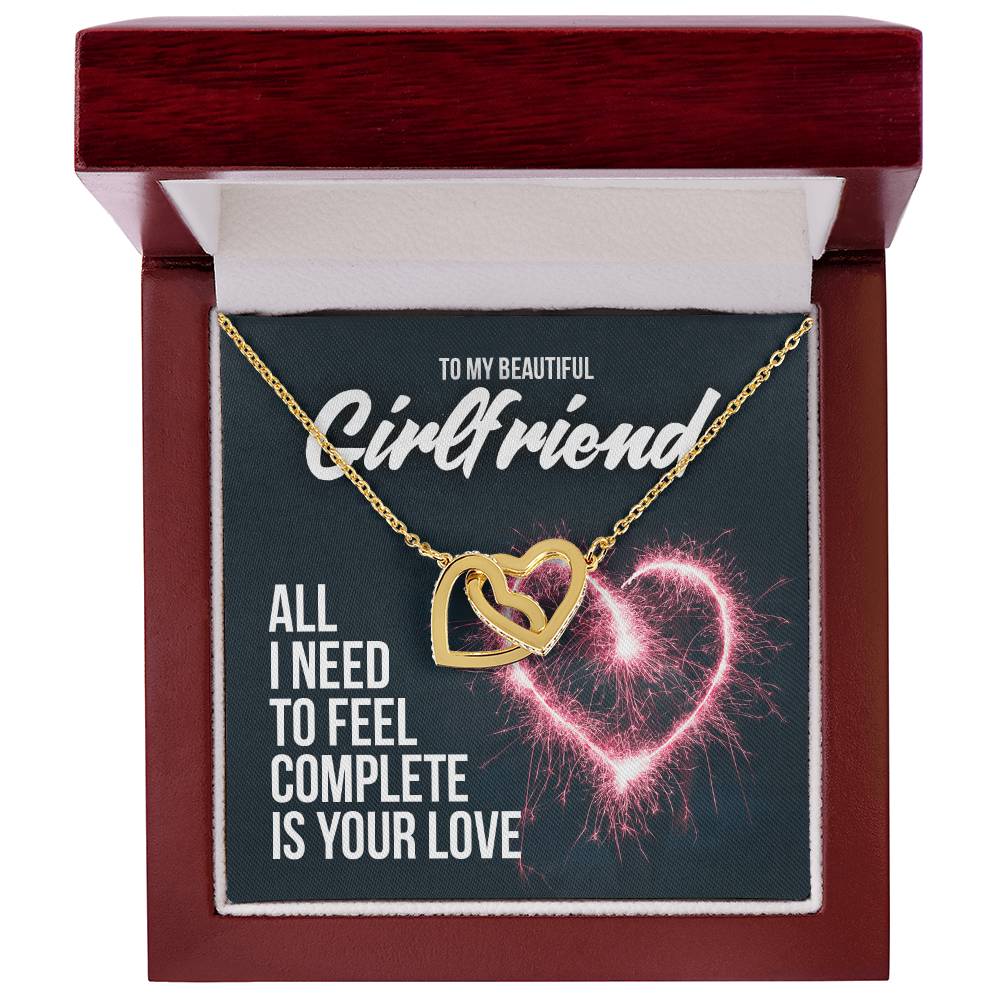 Two Hearts Necklace - Gorgeous Gift For Girlfriend Interlocking Hearts Necklace