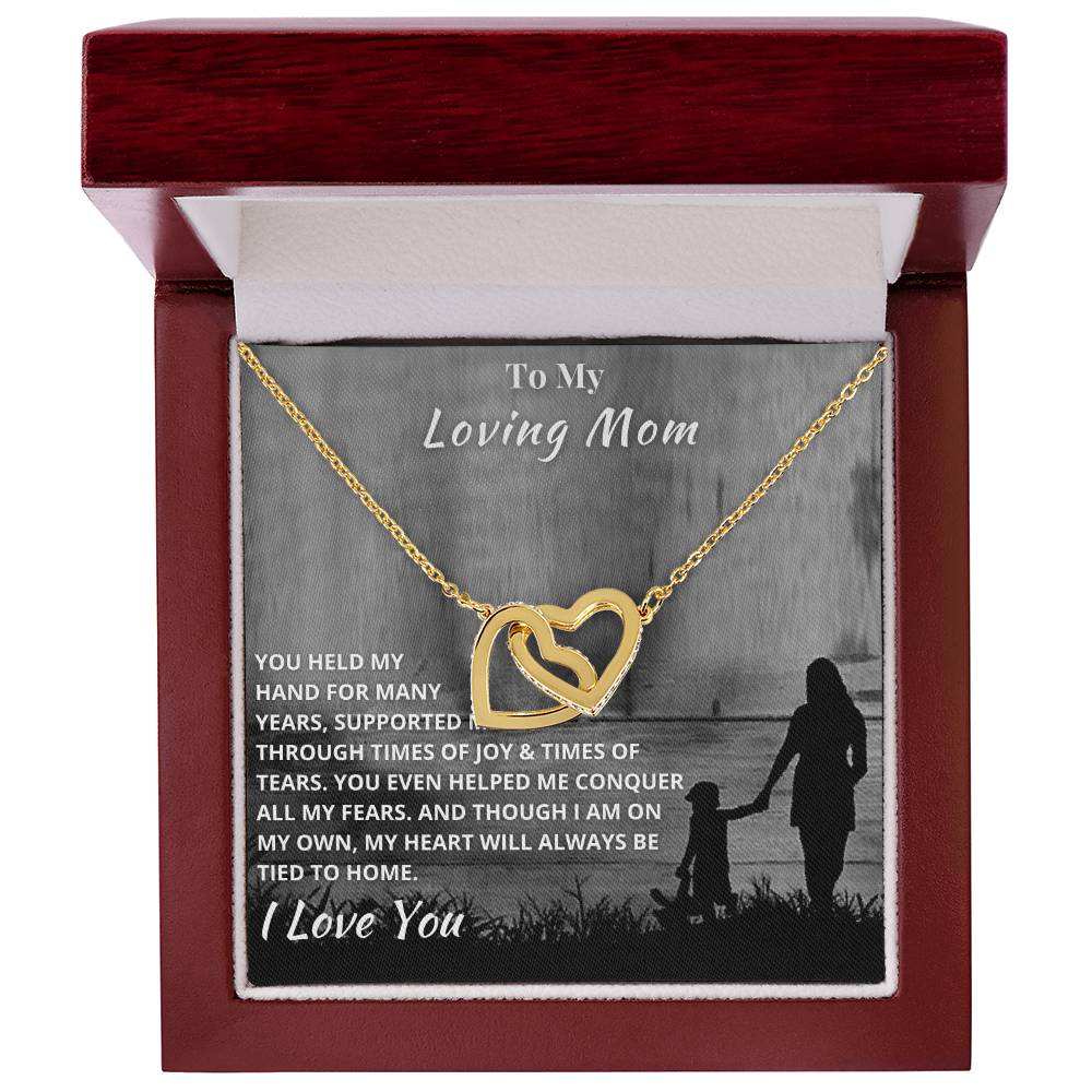 To My Mom - Hold My Hand Forever - Necklace Interlocking Hearts Necklace