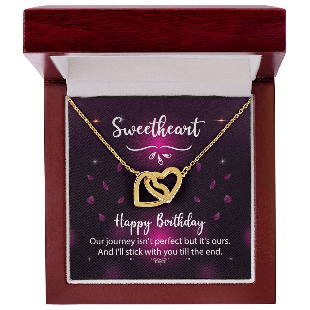 To Significant Other ? Sweetheart Happy Birthday ? Interlocking Hearts Necklace