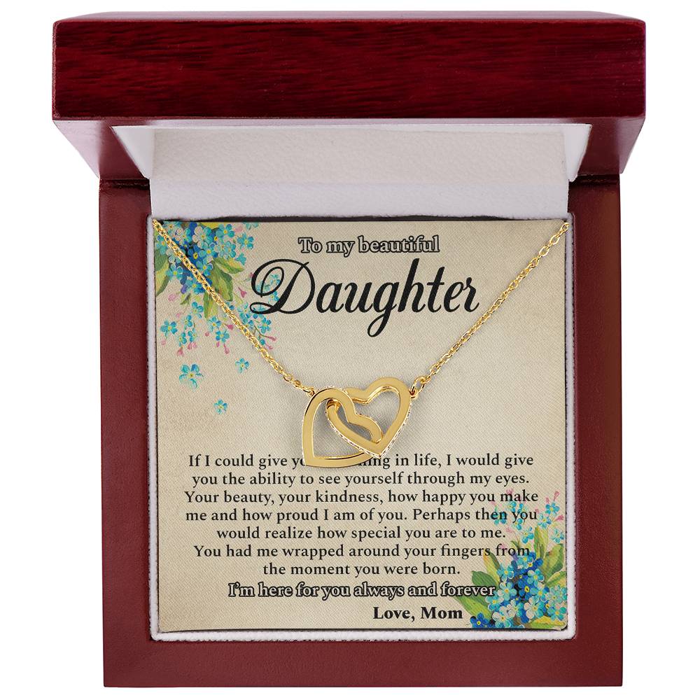 I'M Here For You Always And Forever - Best Gift For Daughter Interlocking Hearts Necklace