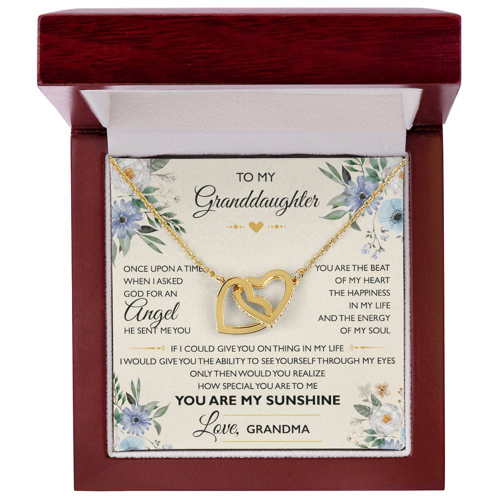 To My Granddaughter From Grandma - Interlocking Heart Necklace Interlocking Hearts Necklace