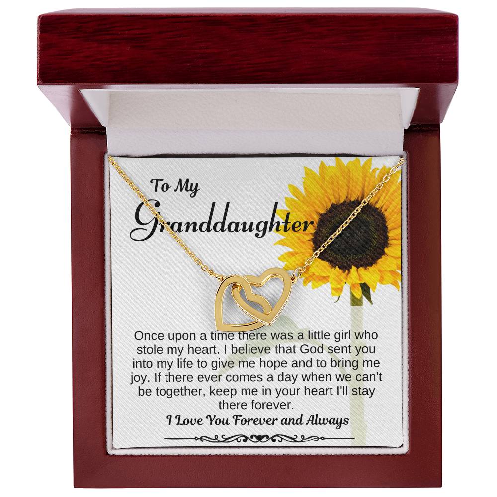 To My Granddaughter Interlocking Heart Necklace Interlocking Hearts Necklace